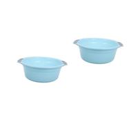 OATIPHO 2pcs Thickened Plastic Wash Basin with Dual Handles for Kitchen and Bathroom Multipurpose Basin for Washing Vegetables Laundry Foot Bath Household Utility in Light Blue Small