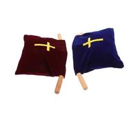 OATIPHO 2pcs Velvet Church Offering Bags with Wooden Poles Spacious Religious Donation Pouches with Embroidered Cross for Communion Wedding Funeral and Worship Ceremonies