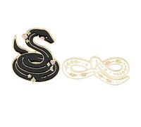 OATIPHO 2sets Cartoon Snake Decorative Brooch Fun Breastpin for Sweaters Dresses Shirts Unique Couple Accessories Eye Catching and Durable Design 2pcs*2