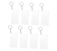 OATIPHO 30pcs Acrylic Square Board Keychains Photo Keyring Chains Clip Key Ornament for Travel Memory