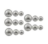 OATIPHO 30pcs Silver Zinc Alloy Metal Coat Buttons with Shield Pattern Down Jackets and Windbreaker, Decorative DIY Sewing Project Accessories in British Style