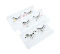 OATIPHO 3pairs Sequin False Eyelashes DIY Heart Sequin Flowers Natural Look False Lashes for Individual Use Enhancing Doll Beauty Lashes