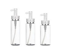 OATIPHO 3pcs Acrylic Refillable Pump Bottles Set, Empty Portable Dispenser Bottles for Travel, Skincare, and Makeup, 120ml 160ml 200ml Pet Lotion Containers