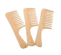 OATIPHO 3pcs Bamboo Wide Tooth Comb for Curly and Wet Hair Detangling Styling Tool for Women and Men Anti-static Natural Hairbrush for Scalp Massage and Salon Use