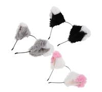 OATIPHO 3pcs Cat Ears Headbands for Plush Fuzzy Hairband Cosplay Accessories Comfortable Roleplay Props for Halloween Party Birthday