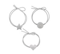 OATIPHO 3pcs Hair Rope Minimalist Star round Heart Designs Gentle Scalp Thick Seamless Elastic Bands for Long Wear at Home Outdoors