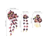 OATIPHO 3pcs Japanese Kimono Flower Hair Clips Lightweight Elegant Tassel Barrettes Vintage Style Hair Accessories for Women Traditional Hanfu Ceremony and Wedding