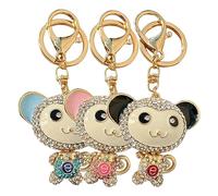 OATIPHO 3pcs Metal Monkey Decor Monkey Keychain Ornament Pendant Hanging Charm for Keyring