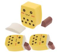 OATIPHO 3PCS Milk Tea Cup Makeup Puff Multi Functional Soft Powder for Foundation Concealer Wet Dry Use Expands When Wet Charming Design for Effortless Application