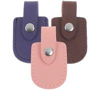 OATIPHO 3pcs Nail Nipper Cover Sleeve PU Cuticle Protector for Manicure Pedicure Tools with Lightweight Compact Design in Deep Brown Light Pink and Dark Blue