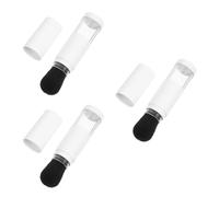 OATIPHO 3pcs Portable Flat Top Powder Brush with Soft Fiber Bristles and Built Refillable Compartment Multi-use Compact Makeup Brush for Foundation Blush Highlighter Travel Tool for Smooth