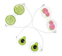 OATIPHO 3Pcs Reusable Cooling Eye Masks for Breathable PVC Gel Eye Masks Cucumber Design for Travel Hotels and Light Sensitivity Relief