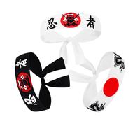 OATIPHO 3PCS Samurai Headbands Japanese Ninja Costume Accessories for Karate Training Chic and Functional Design Stylish Japanese Aesthetic for Men and Women