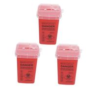 OATIPHO 3pcs Sharps Container with Flip Open Lid for Safe Needle Disposal Waste Bin for Clinics Tattoo Shops and Home Use Lightweight Portable Sharps Bin with Secure Lid