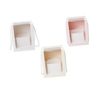 OATIPHO 3pcs Square Flower Packaging Box White Boxes for Party Storage Lid Pvc Window for Wedding