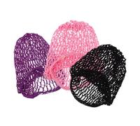 OATIPHO 3pcs Stretchy Crocheted Hair Bun Covers for Women Lightweight Breathable Mesh Nets for Sleeping Dancing and Everyday Use Comfortable Hair Wraps with Elegant Design in Purple