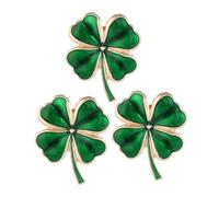 OATIPHO 3pcs Unique Emerald Leaf Brooch Pins Irish Luck Shamrock Accessory for Dress St Patrick's Day Casual Formal Wear
