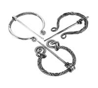 OATIPHO 3pcs Vintage Viking Shawl Brooch Set Metal Cloak Pins with Strong Clasp for Renaissance Enthusiasts Secure Scarf Buckle Clasps Medieval Accessories for Women