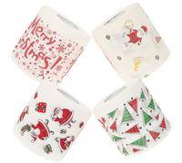 OATIPHO 4 Rolls Christmas Toilet Paper with Xmas Pattern Printing Soft Disposable Tissue for Holiday Season Household Paper Supplies Creative Festive Decor Napkins