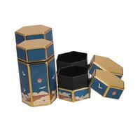 OATIPHO 4pcs Airtight Vintage Tinplate Tobacco Storage Jars Moisture Locking Metal Canisters for Office and Travel with Unique Chinese Style Design