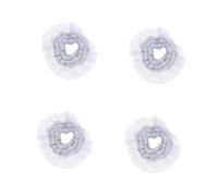 OATIPHO 4pcs Blue Lace Hair Scrunchies Elastic Hair Bands with Striped Lace Edge for Women