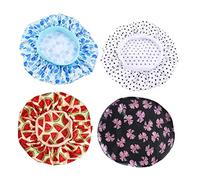 OATIPHO 4pcs Boy Girl Printed Sleeping Hats Breathable Caps for Better Sleep Comfortable Design Fit for Bathing and Bedtime Cute Patterns Dots Watermelon Bow