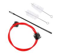 OATIPHO 4pcs Cornet Cleaning Kit Multi-purpose Brush Tool with Red Plastic Nylon Bristles Safety without Scratch Cleaning Accessories for Tubular Instruments Maintenance