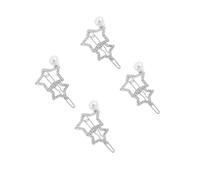 OATIPHO 4pcs Elegant Star Hair Barrettes with Rhinestones and Imitation Pearls Zinc Alloy Metal Hair Clips for Women and Secure Hold Stylish Accessories for Casual and Formal Occasions