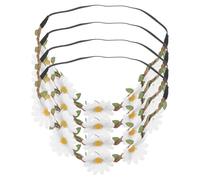 OATIPHO 4pcs Flower Crowns For Women: Cloth Wedding Flower Girl Headband Artificial Daisy Headpiece - Daisy Floral Hair Garland Wreath For Vacation Photoshoots