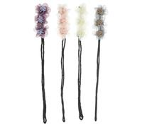 OATIPHO 4pcs Flower Hair Bun Maker Set Lazy Hair Curler Bun Wraps with Yellow, Pink, Grey, Purple Flowers for Women Girls for Ballet Updo Everyday Styling