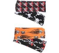 OATIPHO 4pcs Halloween Skull Pattern Stretch Hairbands 9.04x3.54x0.79 in Quick Drying Comfortable Stylish Hair Accessories for Halloween