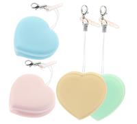 OATIPHO 4pcs Heart-Shaped Macaron Lens Cleaners Portable Eyeglass and Screen Wipes Reusable Double-Sided Microfiber Cloth for Phones Cameras Sunglasses with Keychain Random Color