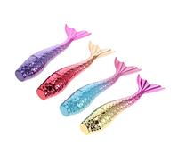 OATIPHO 4pcs Mermaid Lip Gloss Tubes Refillable Cosmetic Containers DIY Lip Balm Holders Portable Reusable Lipstick Holders for Travel and Daily Use