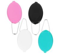 OATIPHO 4pcs Oval Purse Cute Squeeze Change Wallet Chain Bag for Men Women and Boys and Girls for Travel and Daily Use
