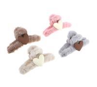 OATIPHO 4pcs Plush Love Hairpin Cute Heart Hair Clips Large Cross Shark Clips Headband for Girls Women Hair Styling Tools