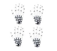 OATIPHO 4pcs Skull Hairpin Plastic Hand Skeleton Bone Hair Clips Barrettes for Halloween Party Unique Skeleton Hair Accessories for Costume Halloween Hand Bone Hairpin for Daily Use
