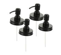 OATIPHO 4pcs Stainless Steel Farmhouse Jar Dispenser Lids with Regular Mouth Pump for Foaming Soap Lotion Dish Soap Dispensing Multipurpose Kitchen and Bathroom Use