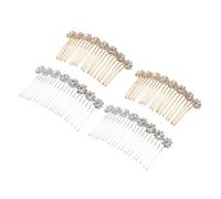 OATIPHO 4pcs Sturdy Alloy Crystal Flower Hair Clips Silver and Gold Effortless Styling for Weddings for Bridal Hairstyles and DIY Crafts