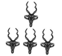 OATIPHO 4pcs Titanium Steel Sheep Skull for Men Vintage Style Jewelry for Halloween Parties and Daily Wear Comfortable and Finger Accessory for Male Friends