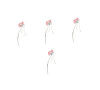 OATIPHO 4pcs U Shaped Enamel Peony Hairpin Traditional Chinese Style Hair Accessories for Women Vintage Hanfu Hair Fork with Elegant Peony Design Stable Secure Hold for Buns and Chignons