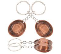 OATIPHO 4pcs Vintage Hat Shaped Keychains Keyring Bag Accessories for Men Retro Car Key Fob Pendants Creative Key Chain