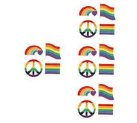 OATIPHO 4sets Rainbow Alloy Brooches for Women Decorative Pin Badges for Clothes Bags Backpacks Unique DIY Ornaments Safe Durable Fashion Accessories 4pcs*4