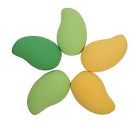 OATIPHO 5 Pcs Mango Shape Cosmetic Powder Washable Facial Sponges for Loose and Pressed Elastic Makeup Tools Suitable for Wet and Dry Application Random Color