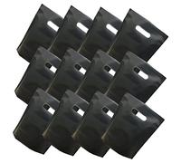 OATIPHO 50pcs Portable Grocery Tote Bags Durable Plastic Shopping Bags with Sturdy Handles for Cosmetics Stationery and Party Favors Medium Black Classic Design