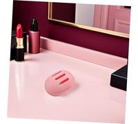 OATIPHO 5pcs Beauty Egg Organizer Silicone Makeup Sponge Holder Portable Travel Case with Separate Compartments for Hygienic Powder Puff Storage and Lightweight in Khaki Pink Black Red