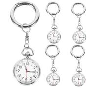 OATIPHO 5Pcs Nurse Watches Lightweight Medical Key Ring Fob Clocks Compact Design for Doctors Students Nurses with Detachable Dial for Easy Control