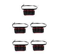OATIPHO 5pcs Tool Pouch Belt with Waist Strap Large Capacity Multi Compartment Organizer for Electricians Gardeners Property and Service Workers Extended Zipper Pocket for Efficient Tool