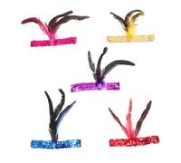 OATIPHO 5pcs Vintage 1920s Flapper Headbands Set Sequined Plumage, Elastic Hair Accessories for Women and Girls, Party Dance Costume Hairbands
