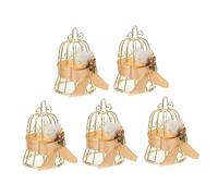 OATIPHO 5pcs Wedding Candy Boxes Hollow Iron Birdcage Design Metal Wire Storage Holders for Party Gifts and Decorations in Gold