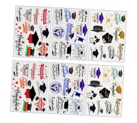 OATIPHO 6 Sheets Graduation Season Tattoo Stickers Fresh Graduation Theme for Body
